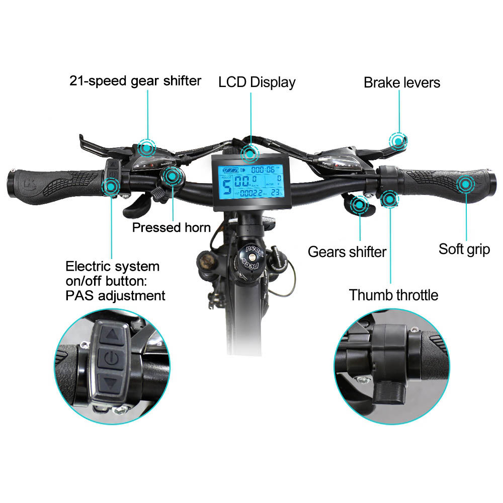 Discover Electric Foldable Bike top view