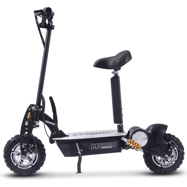 MotoTec 2000w 48v Electric Scooter Black - Image 4