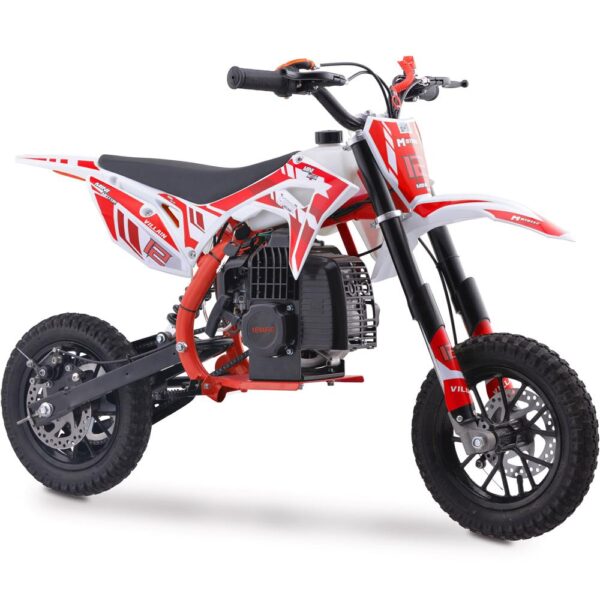 MotoTec Villain 52cc 2-Stroke Kids Gas Dirt Bike Red - Image 2