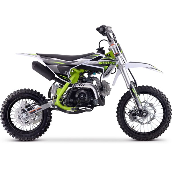 MotoTec X2 110cc 4-Stroke Gas Dirt Bike Green - Image 4