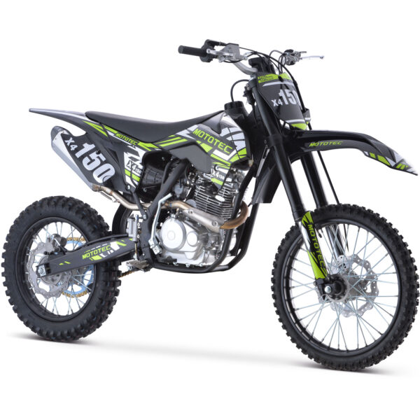 MotoTec X4 150cc 4-Stroke Gas Dirt Bike Black - Image 2