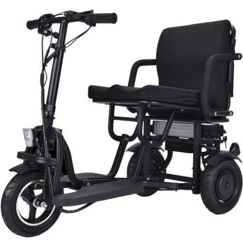 MotoTec Folding Electric Trike Dual Motor Lithium Black