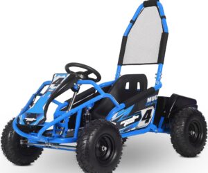 MotoTec Mud Monster Kids Electric 48v 1000w Go Kart Full Suspension Blue