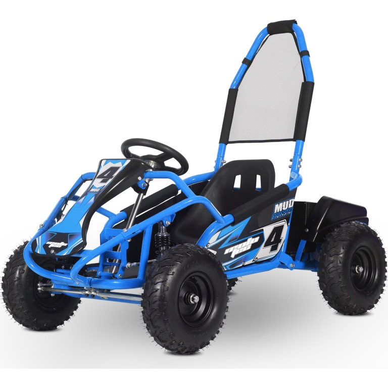 MotoTec Mud Monster Kids Electric 48v 1000w Go Kart Full Suspension Blue