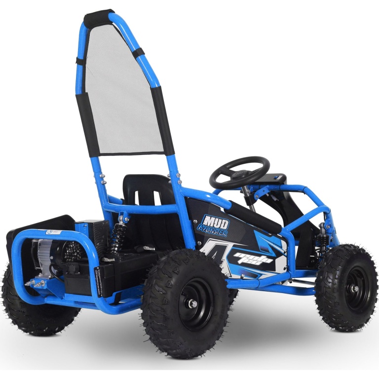 MotoTec Mud Monster Kids Electric 48v 1000w Go Kart Full Suspension Blue - Image 4