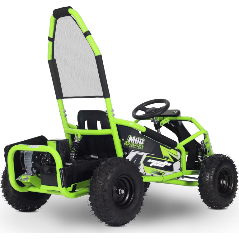 MotoTec Mud Monster Kids Electric 48v 1000w Go Kart Full Suspension Green - Image 4