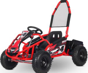 MotoTec Mud Monster Kids Electric 48v 1000w Go Kart Full Suspension Red