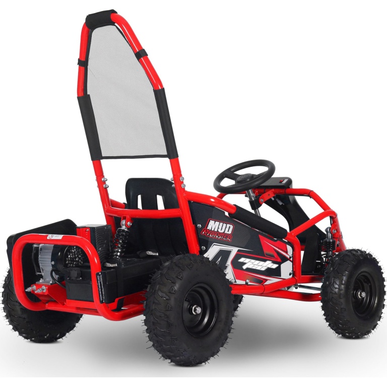MotoTec Mud Monster Kids Electric 48v 1000w Go Kart Full Suspension Red - Image 4