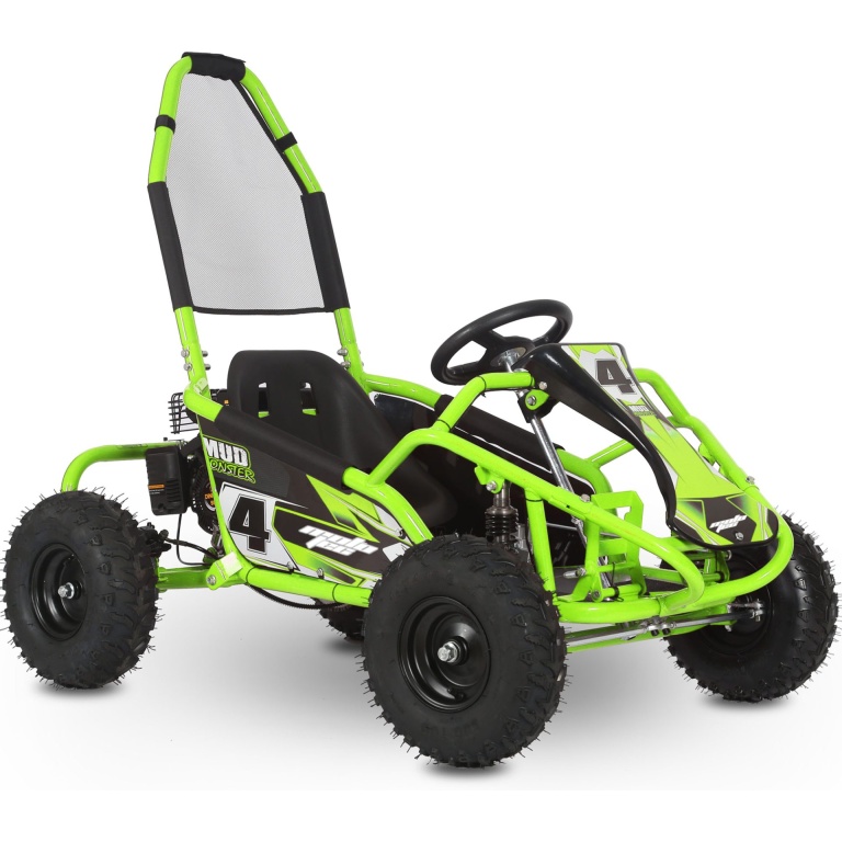 MotoTec Mud Monster Kids Gas Powered 98cc Go Kart Full Suspension Green - Image 2