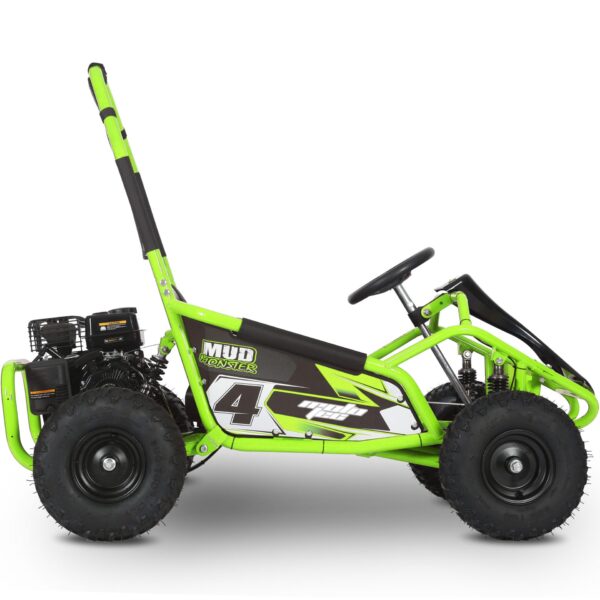 MotoTec Mud Monster Kids Gas Powered 98cc Go Kart Full Suspension Green - Image 3