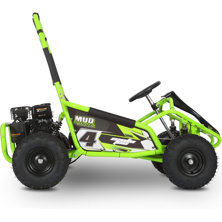 MotoTec Mud Monster Kids Gas Powered 98cc Go Kart Full Suspension Green - Image 3