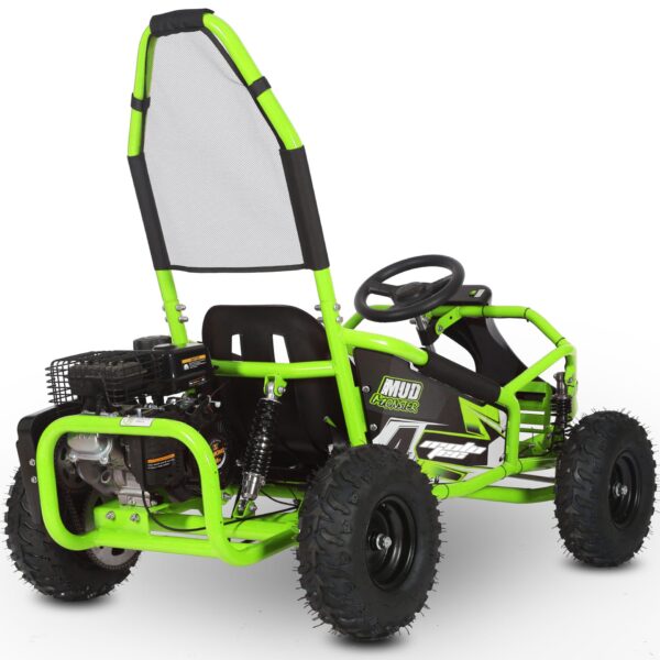 MotoTec Mud Monster Kids Gas Powered 98cc Go Kart Full Suspension Green - Image 4