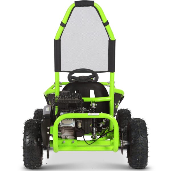 MotoTec Mud Monster Kids Gas Powered 98cc Go Kart Full Suspension Green - Image 5