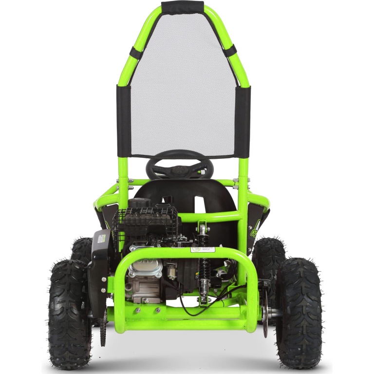 MotoTec Mud Monster Kids Gas Powered 98cc Go Kart Full Suspension Green - Image 5