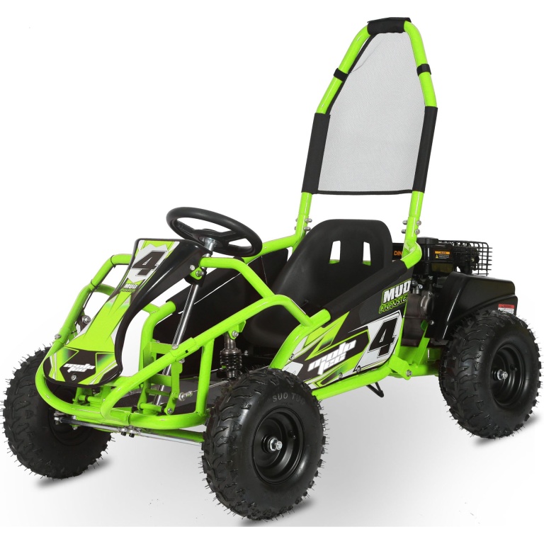 MotoTec Mud Monster Kids Gas Powered 98cc Go Kart Full Suspension Green