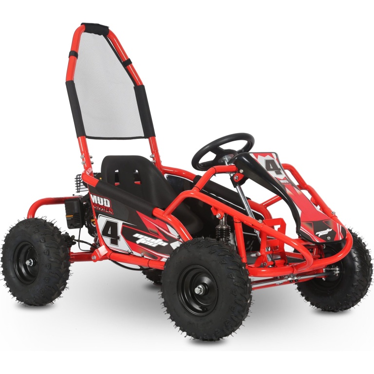 MotoTec Mud Monster Kids Gas Powered 98cc Go Kart Full Suspension Red - Image 2