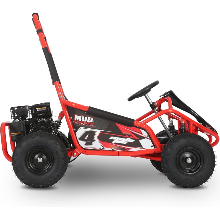 MotoTec Mud Monster Kids Gas Powered 98cc Go Kart Full Suspension Red - Image 3