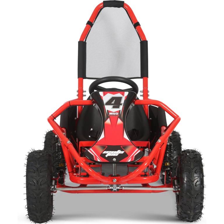MotoTec Mud Monster Kids Gas Powered 98cc Go Kart Full Suspension Red - Image 6