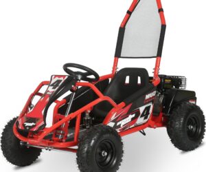 MotoTec Mud Monster Kids Gas Powered 98cc Go Kart Full Suspension Red