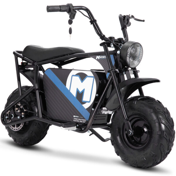 MotoTec 48v 1000w Electric Powered Mini Bike Black - Image 2