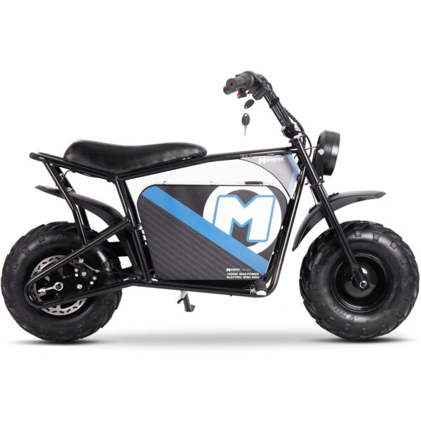 MotoTec 48v 1000w Electric Powered Mini Bike Black - Image 9