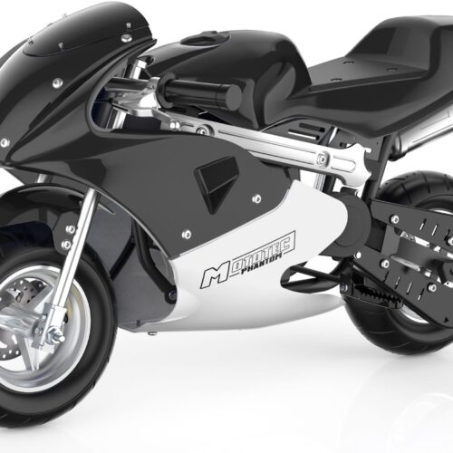 MotoTec Phantom Gas Pocket Bike 49cc 2-Stroke Black