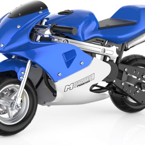 MotoTec Phantom Gas Pocket Bike 49cc 2-Stroke Blue