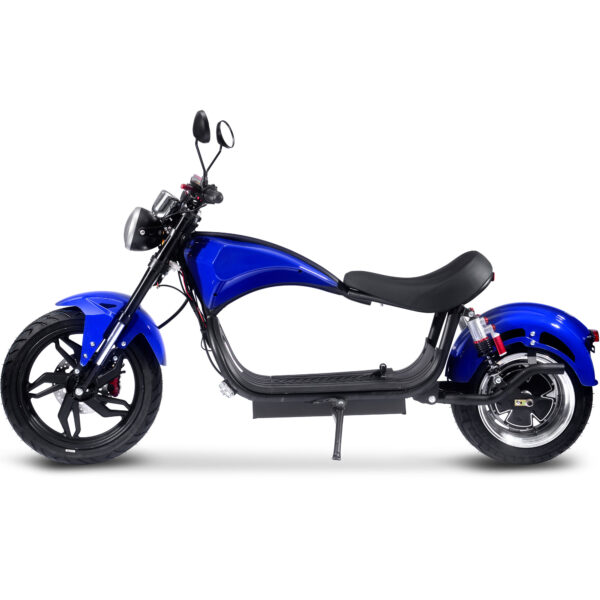 MotoTec Raven 60v 30ah 2500w Lithium Electric Scooter Blue - Image 3