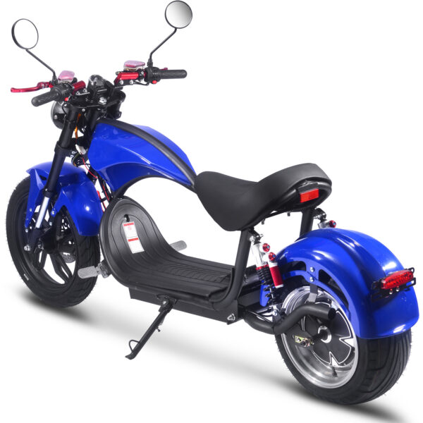 MotoTec Raven 60v 30ah 2500w Lithium Electric Scooter Blue - Image 4