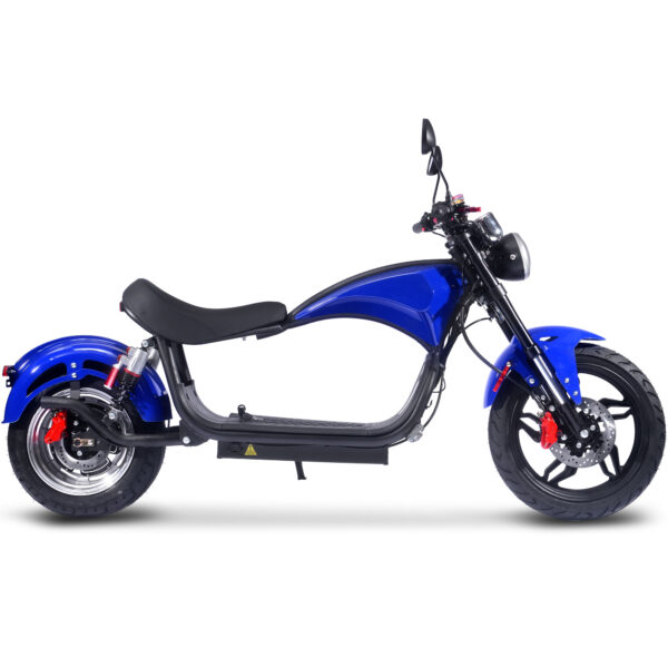 MotoTec Raven 60v 30ah 2500w Lithium Electric Scooter Blue - Image 5