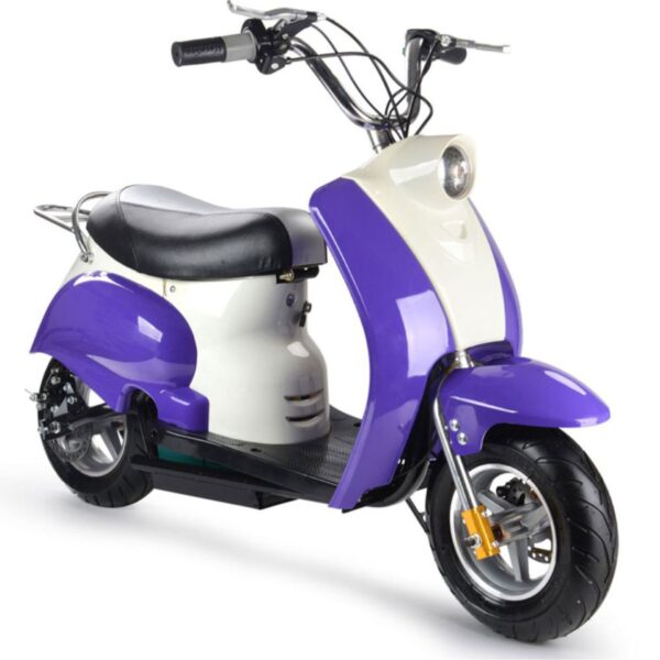 MotoTec 24v Electric Moped Purple - Image 2