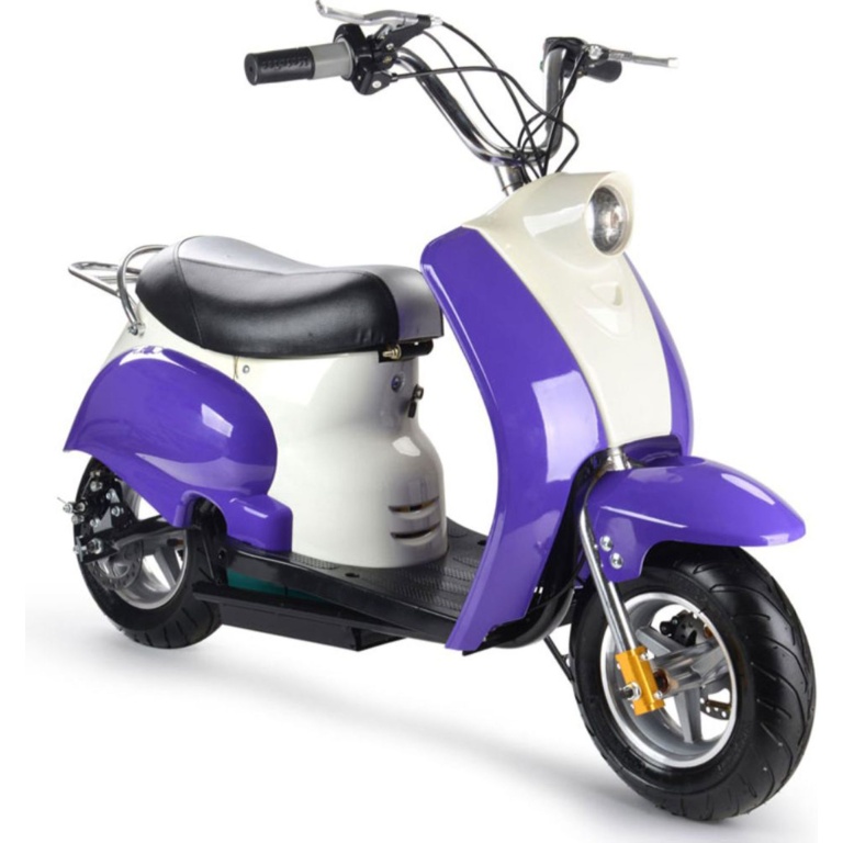 MotoTec 24v Electric Moped Purple - Image 2