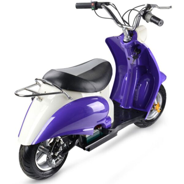 MotoTec 24v Electric Moped Purple - Image 4