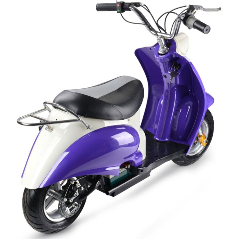 MotoTec 24v Electric Moped Purple - Image 4