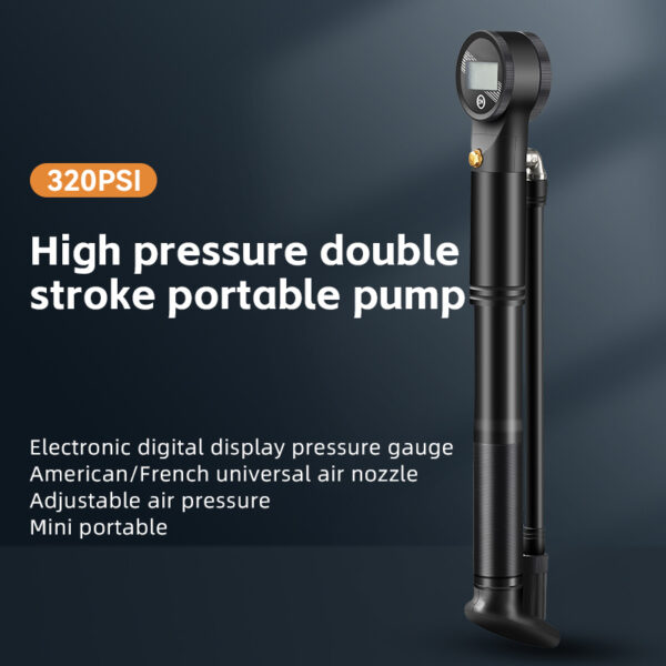 Front Fork/Tire High Presssure Portable Mini Pump with a Gauge - Image 4