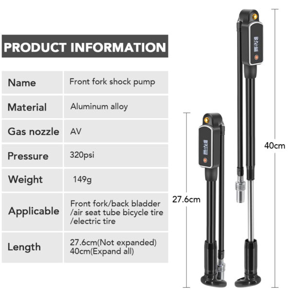 Mini Bicycle Shock/Fork Pump PA012 - Image 7