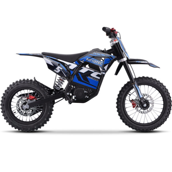 MotoTec 60v Pro Electric Dirt Bike 2000w Lithium Blue - Image 3