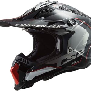 Subverter Evo Arched Full Face MX Motorcycle Helmet – Black/Red/Silver