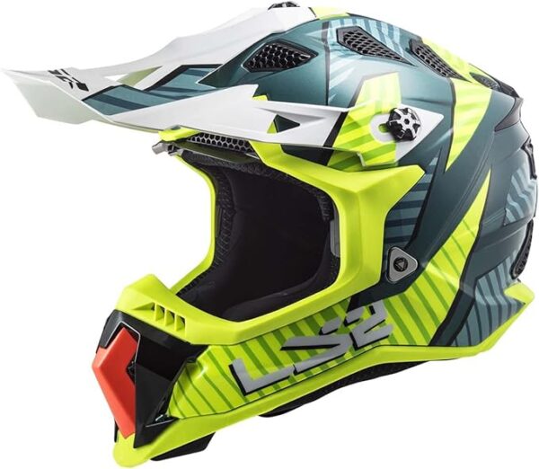 LS2 Subverter Evo Astro Full Face MX Helmet – Gloss Cobalt / Hi-Vis Yellow