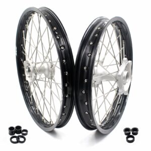 KKE 21″ 19″ MX Casting Alloy Wheels For HONDA CRF250R CRF450R CR125R CR250R 2002-2013 Silver&Black