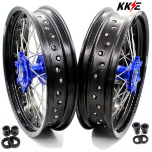US Pre-order KKE 17inch Supermoto Wheels Set For YAMAHA WR250R 2008-2020 Blue Hub