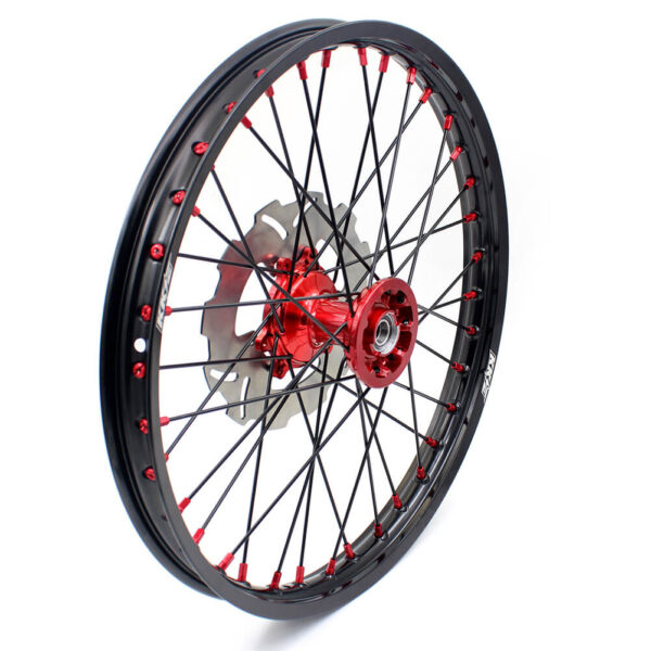 KKE 21 & 19 Casting MX Wheels for Honda CR125R 1998-2001 CR250R 1997 Red Black Disc - Image 10