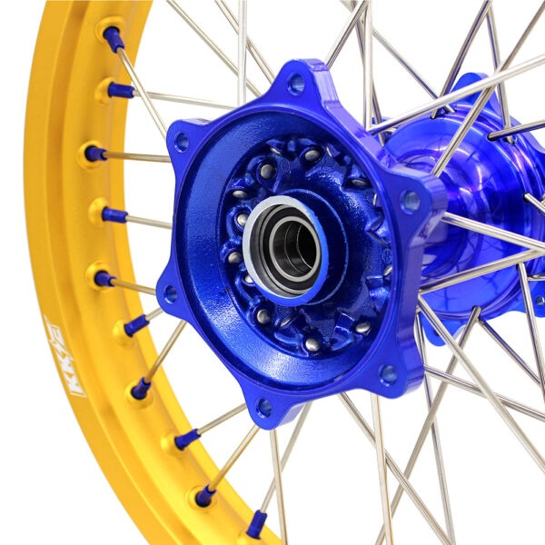 KKE 2.15*19 Casting Rear Wheel for Yamaha YZ125 YZ250 1999-2020 YZ250F 2001-2020 YZ450F 2003 Blue Hub Gold Rim - Image 4