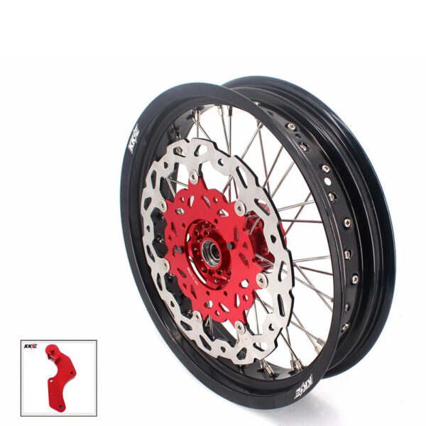 KKE 3.5 & 4.25 Cush Drive Supermoto Rims For HONDA XR650R 2000-2008 Red & Black - Image 10