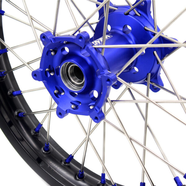 KKE 21"&19" Mx Dirtibke Wheels For YAMAHA YZ125 YZ250 YZ250F YZ450F WR450F Blue Nipples - Image 8