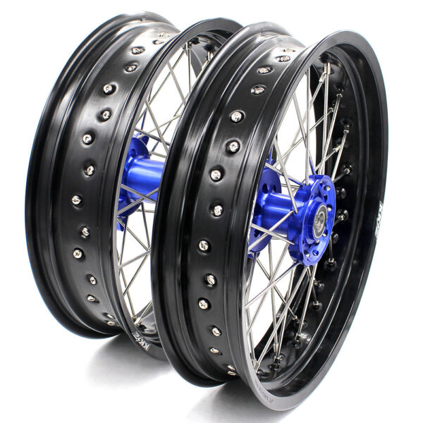 KKE 17Inch KX250F KX450F 2006-2021 For KAWASAKI Supermoto Alloy Wheels Rim Blue - Image 3