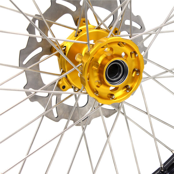 KKE 21" 19" Mx Diretibke Wheels For YAMAHA YZ125 YZ250 1999-2016 YZ250F YZ450F 2003-2015 Gold&Black With Disc - Image 9