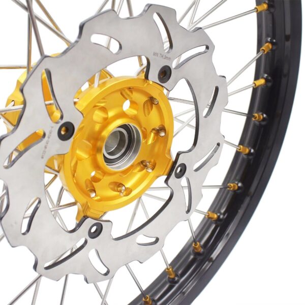 KKE 21 & 19 MX Rims for Suzuki RMZ250 2007-2024 RMZ450 2005-2024 Gold Nipple - Image 22