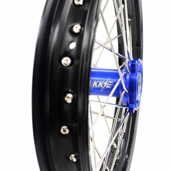 KKE 19 & 16 Spoked Kid's Wheels Rims Set for Kawasaki KX80 KX85 Blue - Image 12