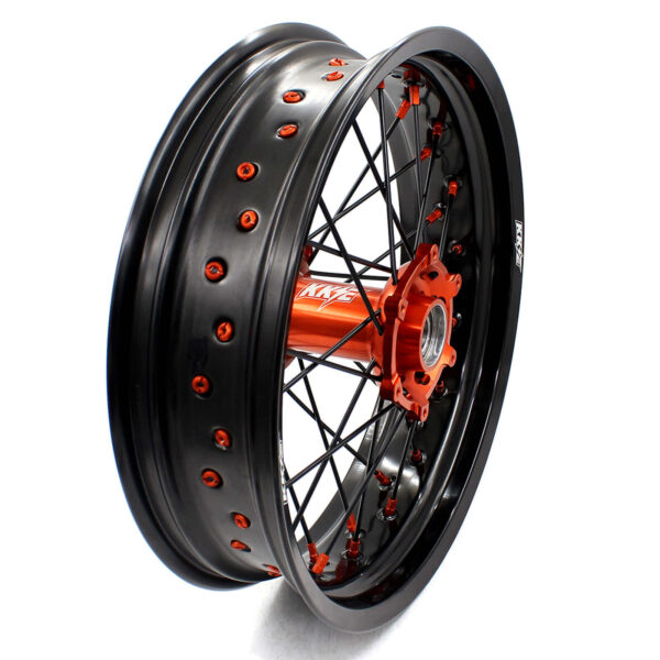 KKE 3.5 & 5.0 Supermoto Wheels for KTM SX SX-F XC XC-F EXC 2003-2022 Orange Black - Image 13